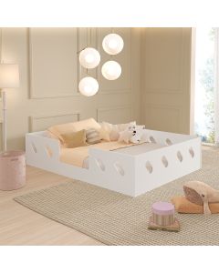 Cama Casal Montessoriana Infantil Helena Branca